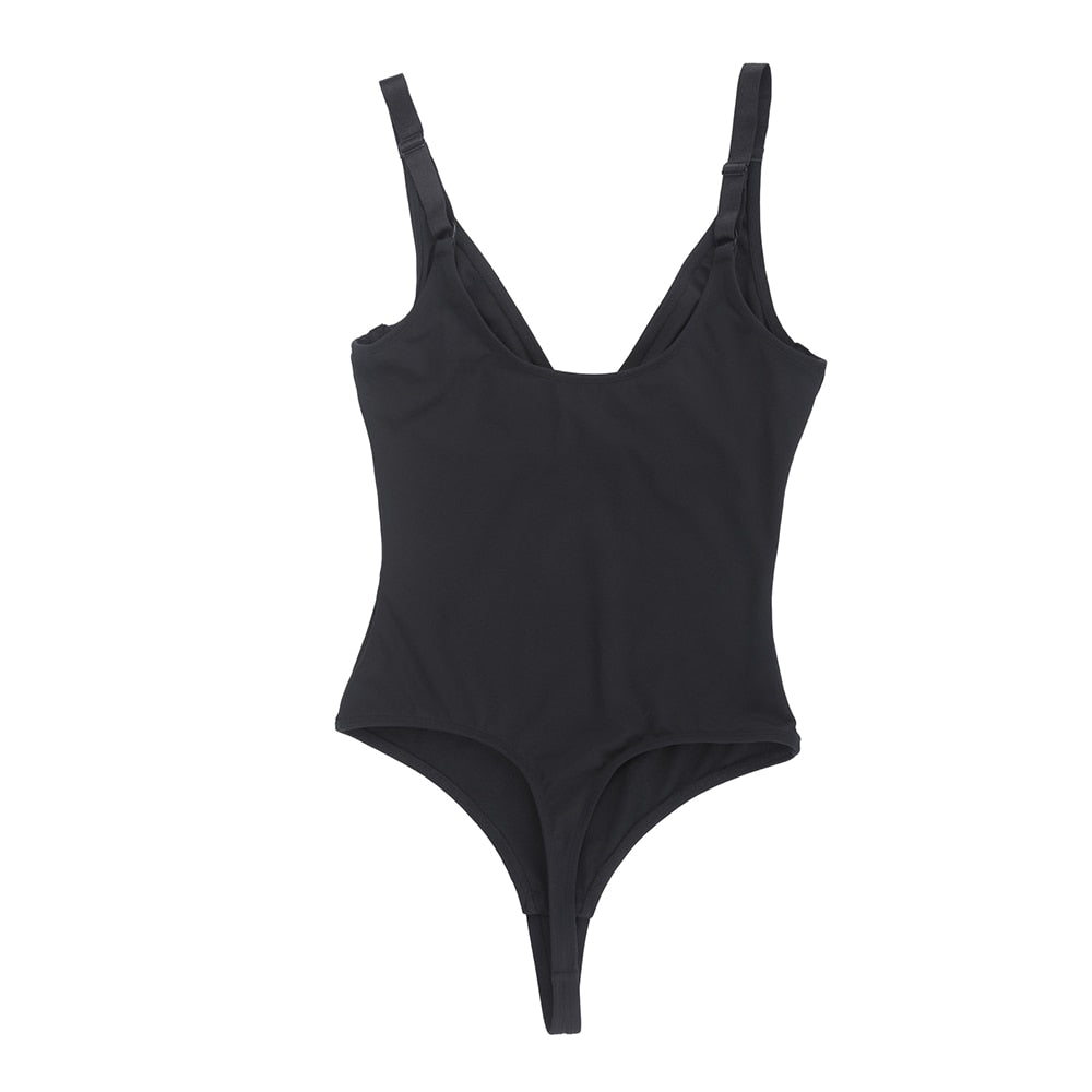 Deep V Neck Backless Sculpting Bodysuit - Body Sculpt Shapewear